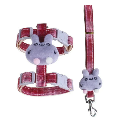 Cute Cartoon Cat Harness Walking Pet Harnesses and Leash Set for Cats Gatos Kitten Garfield Accessories Supplies