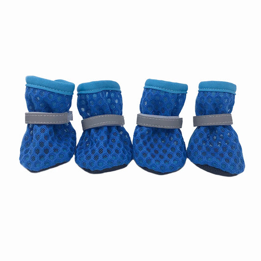4pcs/set Dog Shoes Summer Pet Shoes For Small Dogs Cats Outdoor Walking Soft Sole Puppy Sandals Reflective Breathable Yorkshire
