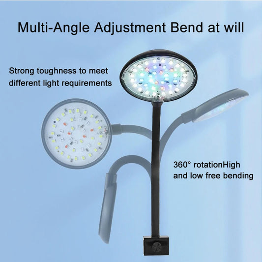 USB Aquarium LED Lamp Fish Tank Light Decor Aquatic Plant Multiple Modes Dimmable Lightness Full Spectrum Mini Clip Light 5V