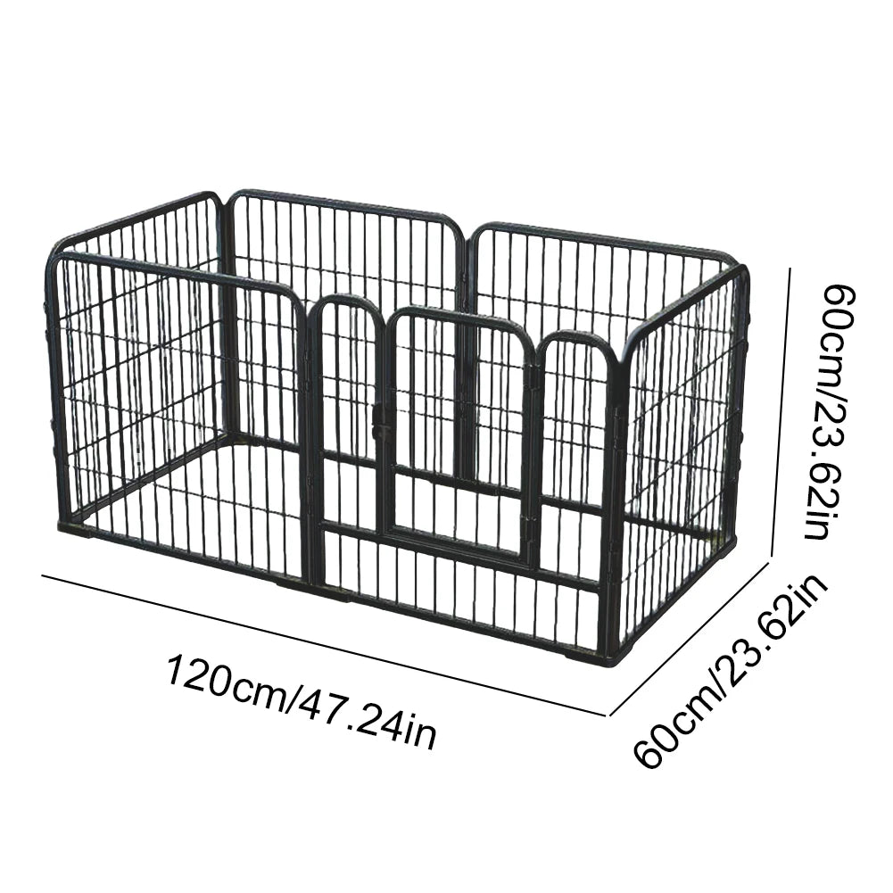 6 Panels Heavy Duty Dog Puppy Exercise Fence Playpen Foldable Exercise Puppy Kennel Cage Metal Barrier for Dog Cat Rabbit Pet