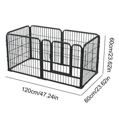 6 Panels Heavy Duty Dog Puppy Exercise Fence Playpen Foldable Exercise Puppy Kennel Cage Metal Barrier for Dog Cat Rabbit Pet