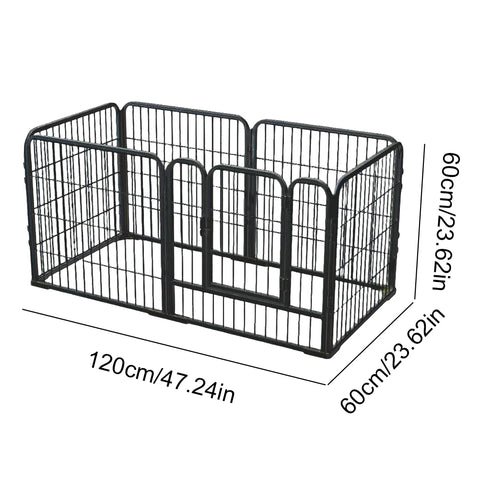 6 Panels Heavy Duty Dog Puppy Exercise Fence Playpen Foldable Exercise Puppy Kennel Cage Metal Barrier for Dog Cat Rabbit Pet