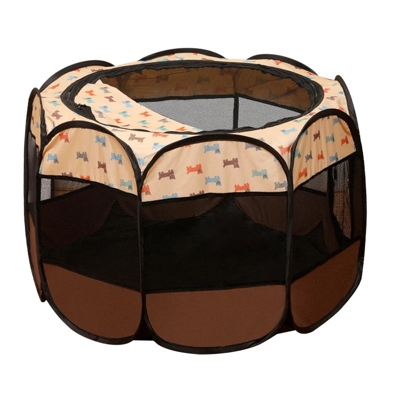 Folding Pet Tent Dog House Camping Accessories Pet Cage Octagonal Cage Fence Outdoor Playpen Puppy Shelter