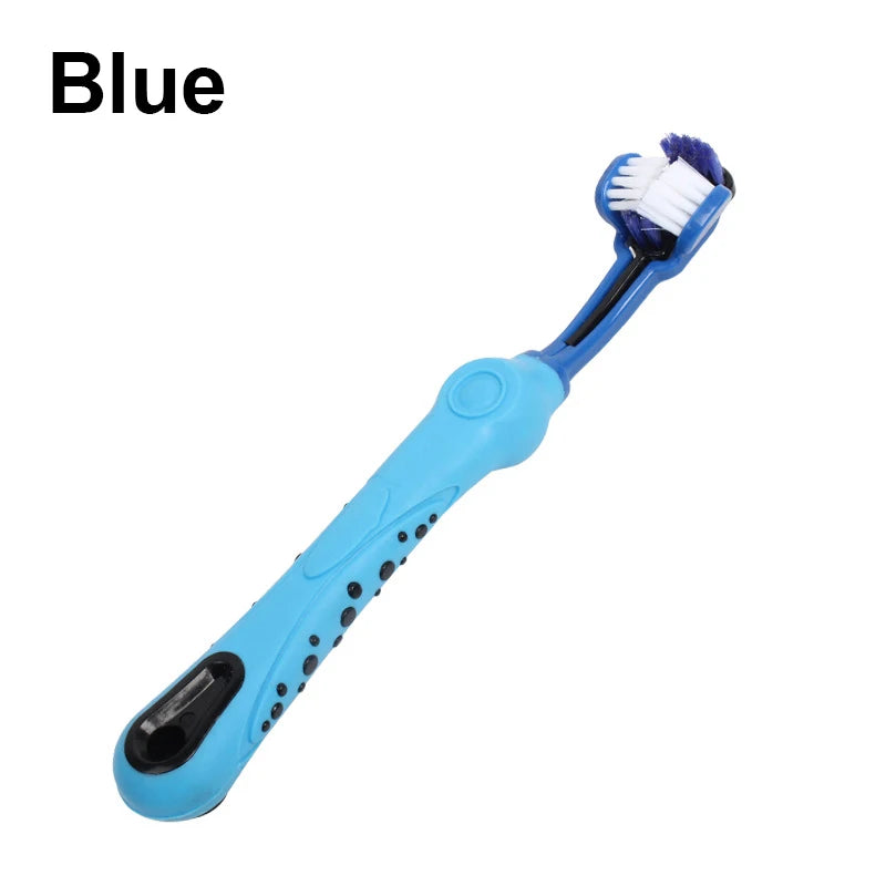 Three Sided Pet Toothbrush Multi-angle Toothbrush Cleaning Dog Cat Brush Bad Breath Pet Dental Care Cat Cleaning Mouth
