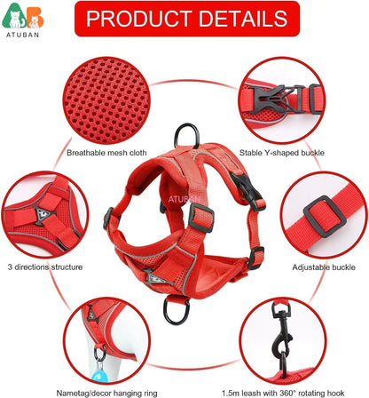 Cat Harness upgraded Escape Proof Adjustable Kitten Vest for Cat Outdoor Walking Reflective Strips for Dark Night