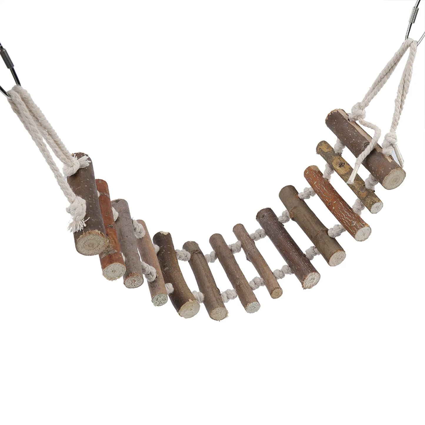 Parrot Natural Rope Wood Ladder Swing Toy Hanging Climbing Bridge Bird Pet Chewing Toys for Parrots Hamster