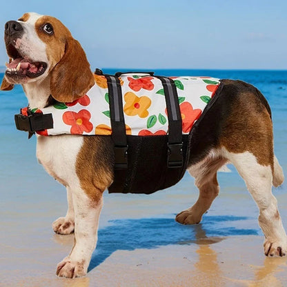 Summer Dog Life Jacket Reflective Adjustable Large Dogs Swimwear Safety Vest Surfing Sailboat Enhanced Buoyancy Pet Lifejackets