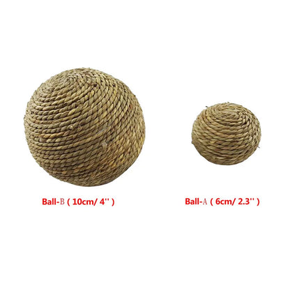 Pet Chew Toy Natural Grass Ball For Rabbit Hamster Guinea Pig For Tooth Cleaning Supplies