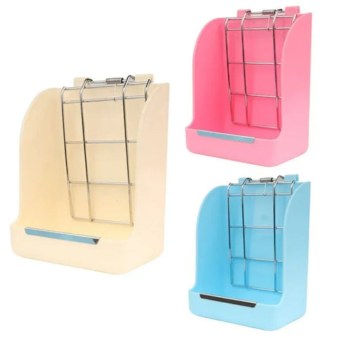 Rabbit Feeder Holder Hay Feeding Dispenser Container For Rabbit Guinea Pig Small Animals Hanging Cage Fixed Food Basin