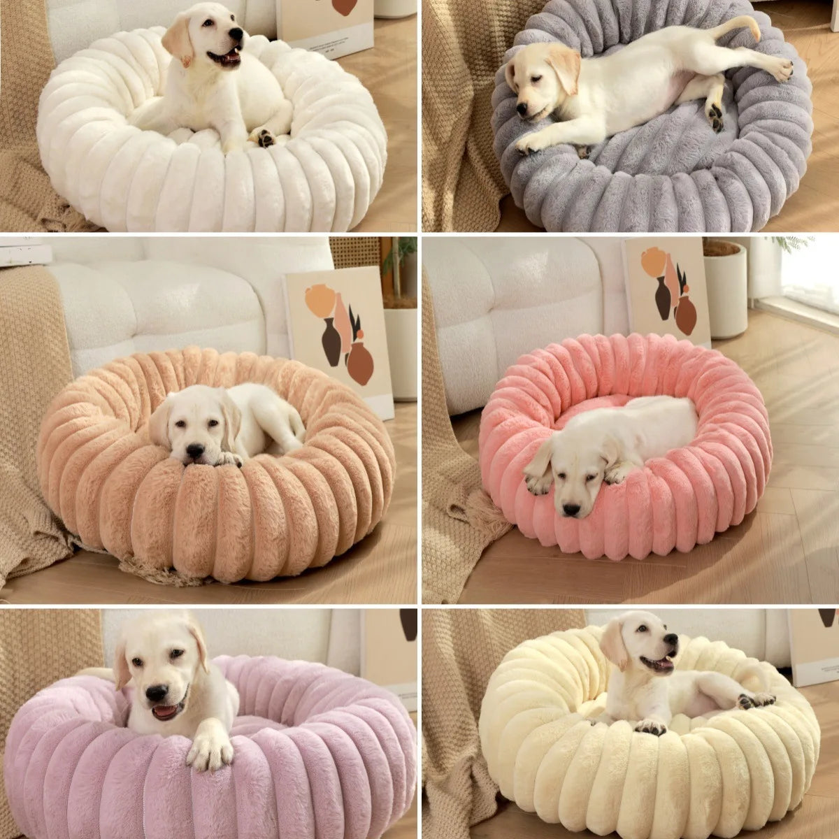 Round Pet Bed for Large Dog,  Winter Warm Cat Sofa Bed Washable Large Dog Bed All Seasons Available