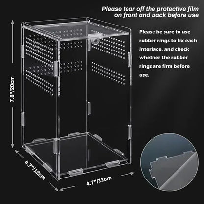 Transparent Acrylic Breeding Box Reptiles Amphibious Lizards Jumping Spiders  Turtles Breeding Box Modern Simple Breeding Tank