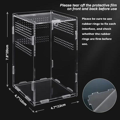 Transparent Acrylic Breeding Box Reptiles Amphibious Lizards Jumping Spiders  Turtles Breeding Box Modern Simple Breeding Tank