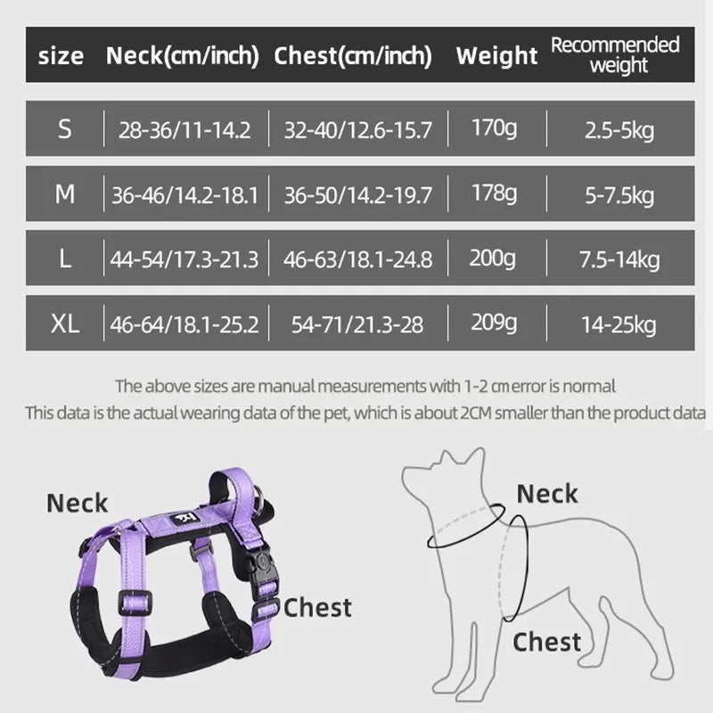 Reflective Puppy & Small Dog Vest Harness with Handle for Easy Control and Adjustable Chest Straps
