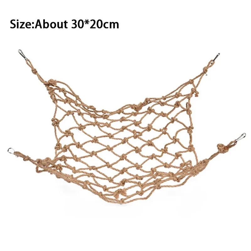Parrot Hamster rabbit Climbing Net Bird Toy Swing Rope ladder Net Bird Stand Net Hammock With Hook Bird Hanging Climbing Chewing