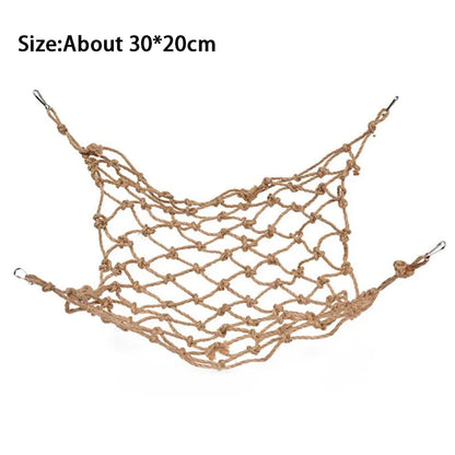 Parrot Hamster rabbit Climbing Net Bird Toy Swing Rope ladder Net Bird Stand Net Hammock With Hook Bird Hanging Climbing Chewing