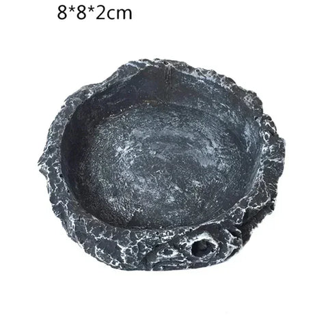 Reptile Box Tortoise Feeding Basin Synthetic Resin Shallow Water Basin Spider Snake Lizard Turtle Feeding Basin Reptile Supplies