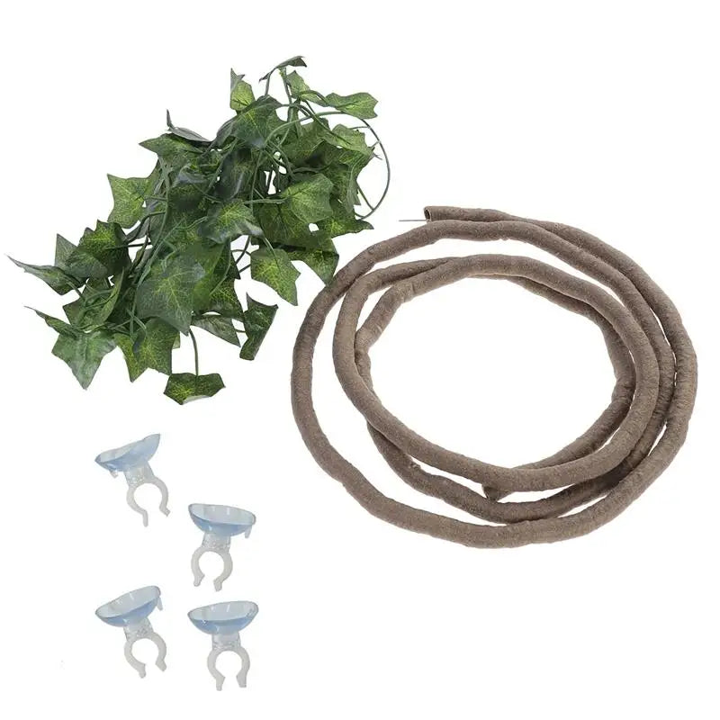Reptile Vines Jungle Rattan Climbing Tree Strip Habitat Decor Fake Gecko Accessories Terrarium Snake Decoration for Pets