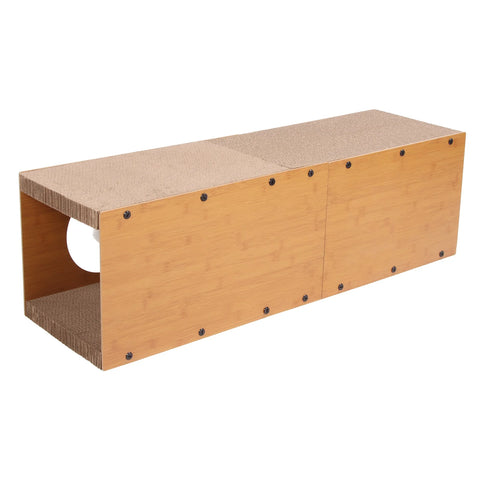 Cat Tunnel Bed Corrugated Paper Sturdy Constuction Scratch Resistance Multipurpose Comfortable Cat Scratcher House for Indoor