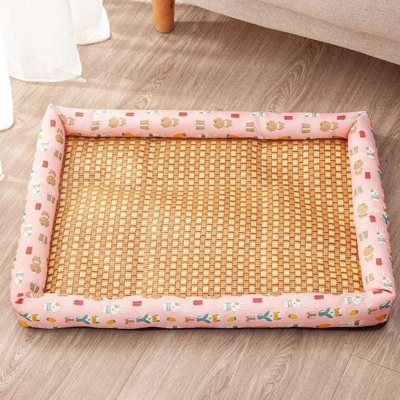 Pet Summer Mat Dog Cooling Sofa Breathable Pad Moistureproof Rattan Wear Cat Mat