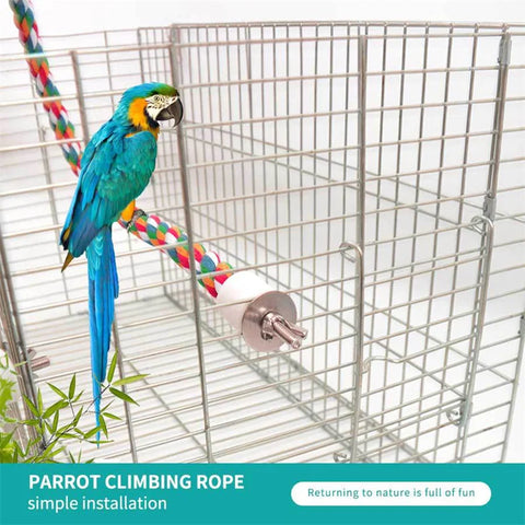 40/60/80cm Colorful Parrot Rope Hanging Braided Budgie Bird Cage Cockatiel Toy Pet Stand Accessories Ladder Swing Supplies