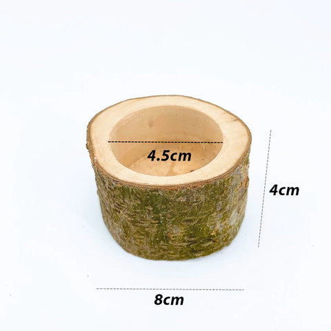 Pet Hamster Fruit Wood Food Bowl Hamster Golden Bear Squirrel Food Bowl Log Gnawing Toys for Small Animals Food Bowls D9136