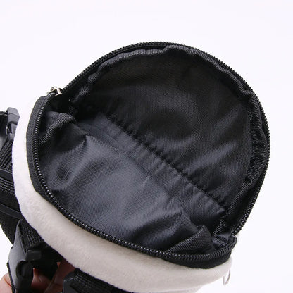 Cute Plush Pet Dog Backpack Outdoor Portable Dog Snack Bag Adjustable Pet Backpack With D-ring Puppy Bag Dog Accessories