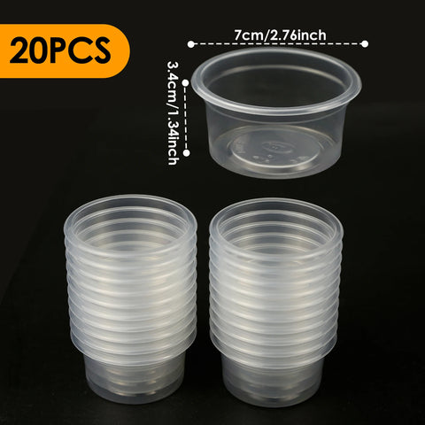 20pcs, Plastic Gecko Food and Water Feeding Cup, Reptile Feeding Bowl Replacement Bowl, Suitable for Lizards and Other Small Pet