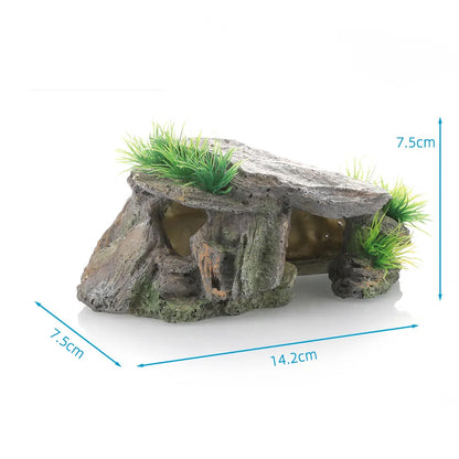 Reptile Hiding Hole Climbing Sunbathing Platform Turtle Hiding Hole Resin Decoration And Scenery Fish Tank Aquarium Landscape