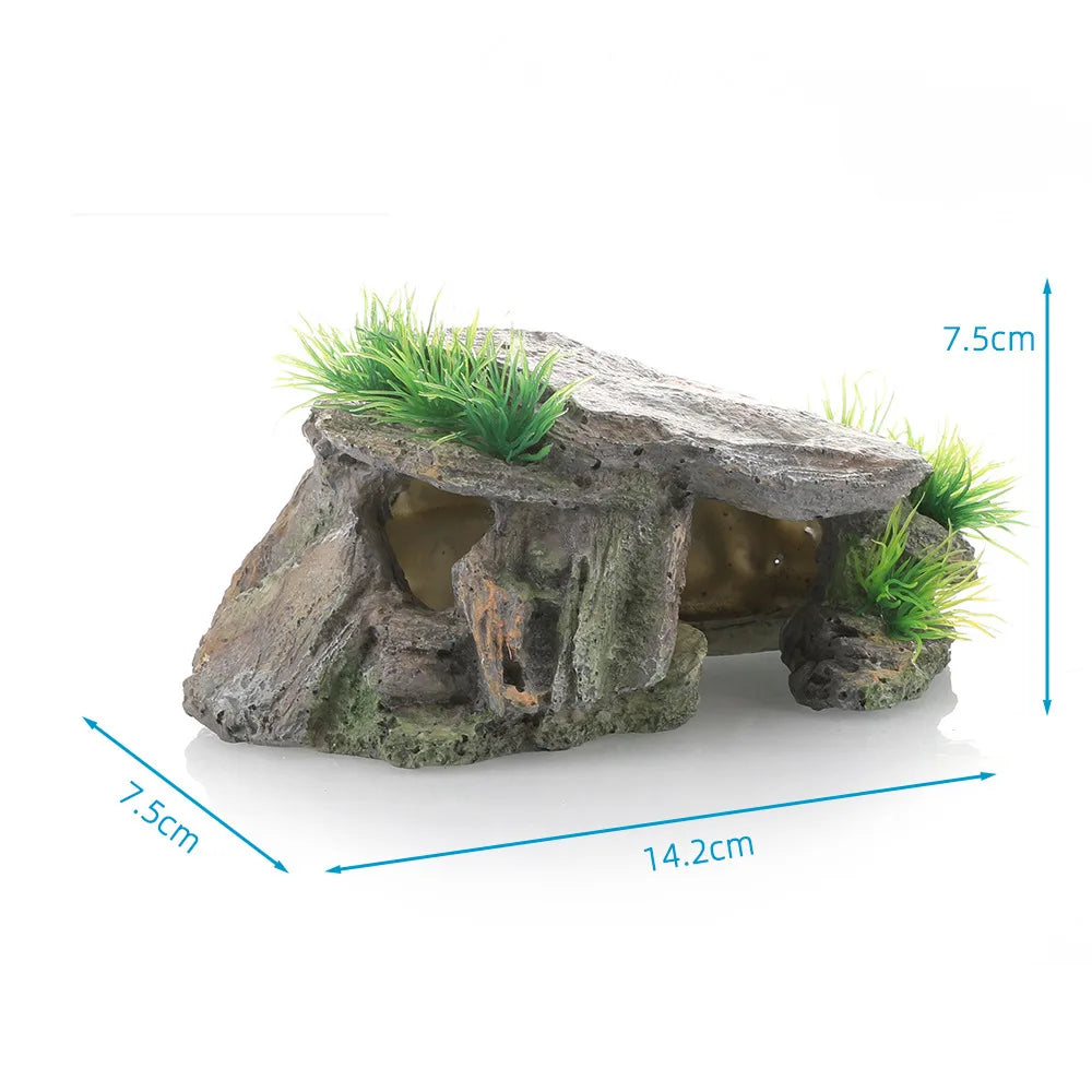 Reptile Hiding Hole Climbing Sunbathing Platform Turtle Hiding Hole Resin Decoration And Scenery Fish Tank Aquarium Landscape