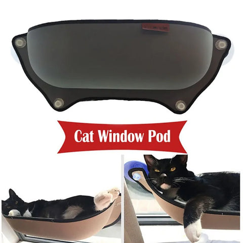 Premium Window-Mounted Cat Hammock Bed - Plush Perch Cushion with Secure Suction Cups for Cats, Ferrets, Chinchillas