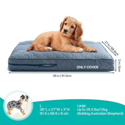 1 pc Orthopedic Dog Beds Cover for Large Dogs, Dog Bed Washable Cover Foam Pet Mat, Multi-Needle Quilting Dog Crate Bed Cover