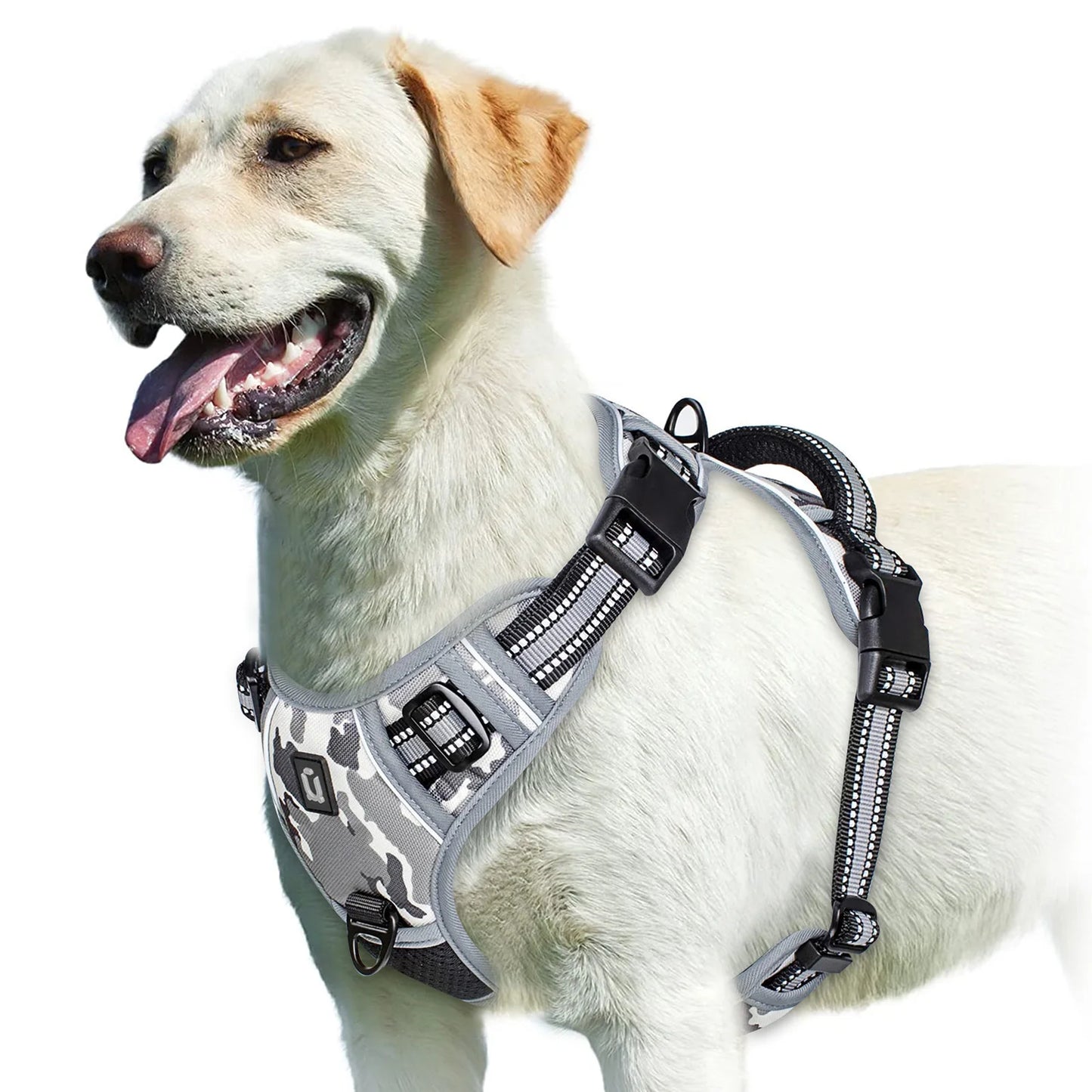 Soft Padded No-Pull Dog Harness with Easy-Grip Handle and Adjustable Straps for Sizes