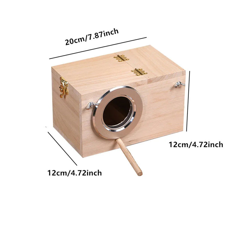Wood Bird House Nest Birds Breeding Box Pet Bird House Nest Bird Parrot Breeding Cages Pet Accessories Home Balcony Decoration