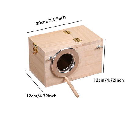 Wood Bird House Nest Birds Breeding Box Pet Bird House Nest Bird Parrot Breeding Cages Pet Accessories Home Balcony Decoration