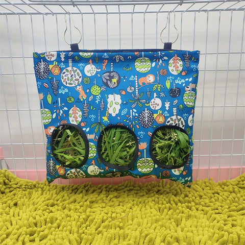Rabbit Hay Feeder Small Animal Hanging Hay Bag for Bunny Guinea Pigs Chinchilla Feeder Food Dispensers Bag Pet Feeding Bag