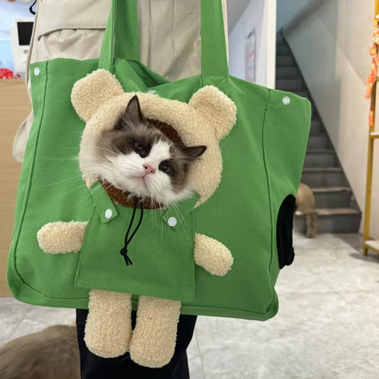 Adjustable Strap Pet Carrier Backpack Small Dog Cats Breathable Mesh Portable Outdoor Travel Handheld Shoulder Bag Storage