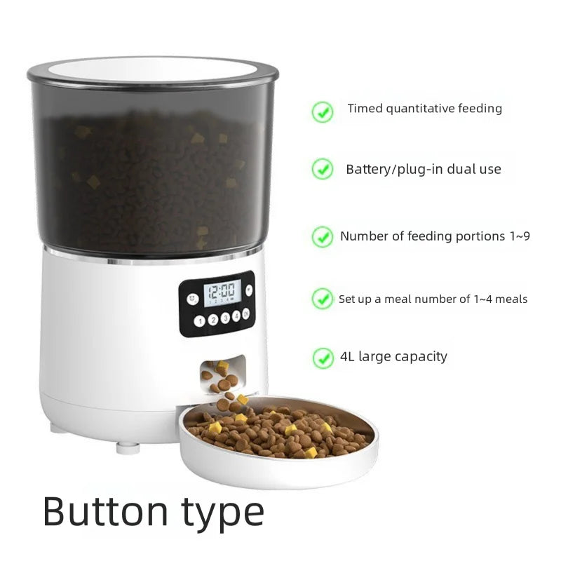 Cat Automatic Smart Feeder with WiFi Remote Camera 4L Large Capacity Puppy Pet Food Dispenser Feeder Accessories for Cat Dog