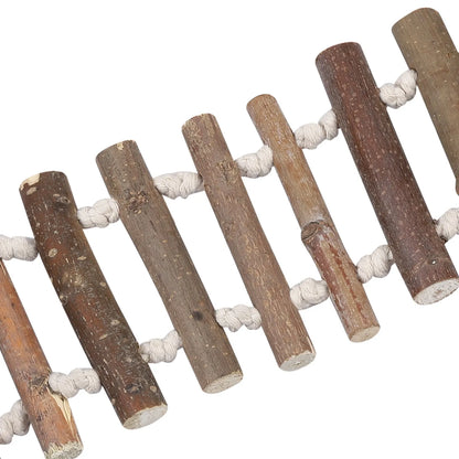 Parrot Natural Rope Wood Ladder Swing Toy Hanging Climbing Bridge Bird Pet Chewing Toys for Parrots Hamster