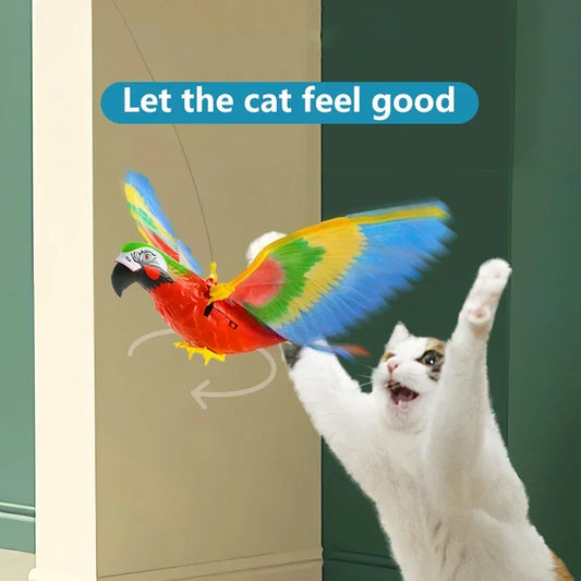 Simulation Bird Interactive Cat Toys Electric Hanging Eagle Flying Bird Cat Teasering Play Cat Stick Scratch Rope Toys