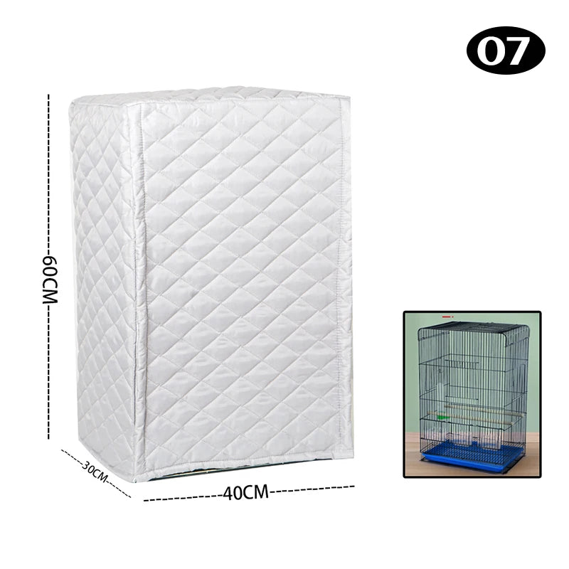 Winter Warm Bird Cage Cover Cotton Quilted Cage Cover Canopy Rain Proof Protective Parrot Cage Accessories