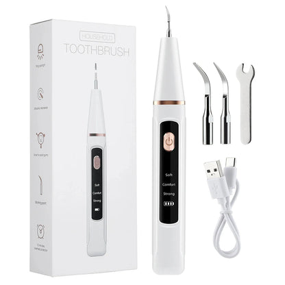 Ultrasonic Dental Scaler Oral Care Tartar Removal Calculus Remover Tooth Stain Cleaner LED Light Tooth Whitening Tools Household