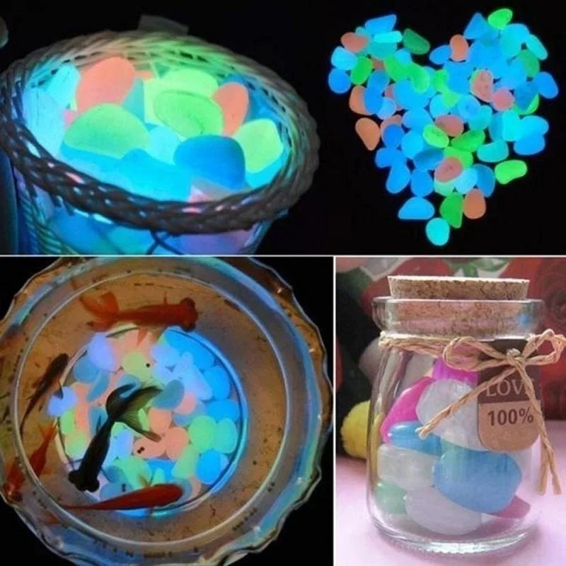 Luminous Stones Glow In The Dark Pebbles Glowing Stones Outdoor Walkways Home Garden Yard Decor Fish Tank Pebble Rocks