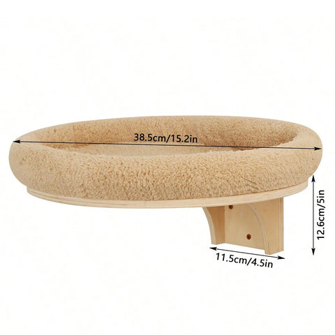 Cat Climbing Shelf Furniture Wall Mounted Cat Hammock and Wooden Stairway with Scratching Post for Cats Indoor Playing and Rest