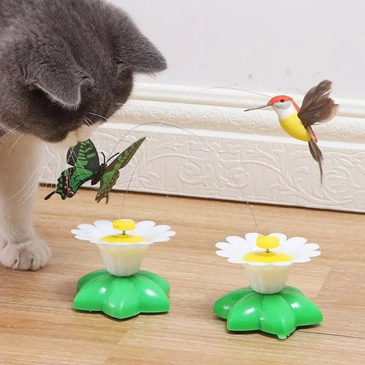 1PCS Electric Butterfly Cat Toy Shake Rotating Flying Automatic Humming Bird Intelligence Training Funny Toys