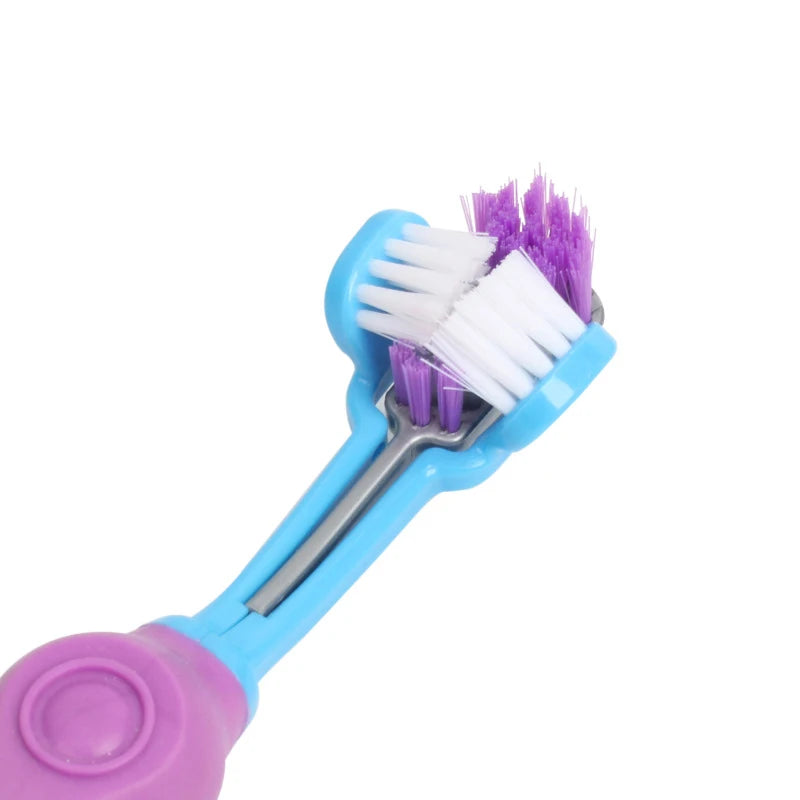 Three Sided Pet Toothbrush Multi-angle Toothbrush Cleaning Dog Cat Brush Bad Breath Pet Dental Care Cat Cleaning Mouth