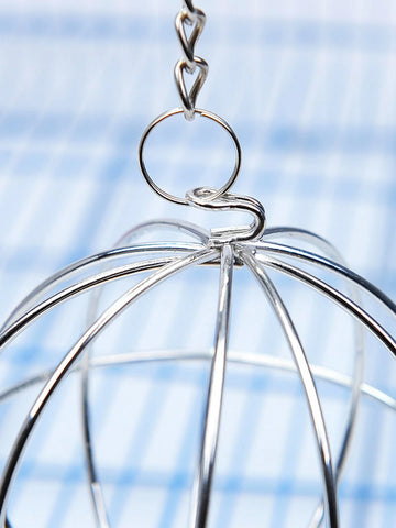 1pc-Hanging feeders for rabbits and birds, made of stainless steel material, equipped with grass balls for feeding