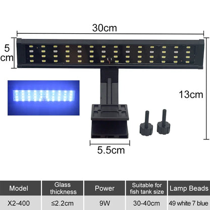LED Aquarium European Standard 220V Fish Tank Light Ultra-thin Plant Growth Clip Light Aquarium Light Lighting 5W/7W/9W/12W