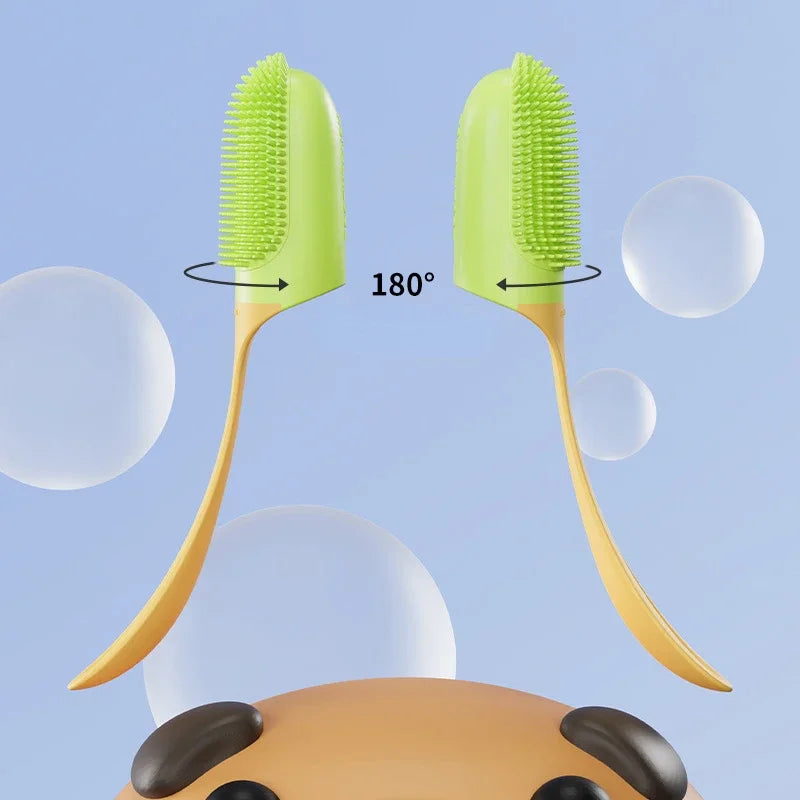 Dog Pet Finger Toothbrush Handlebar Teeth Cleaning Bad Breath Care Nontoxic Soft Silicone Tooth Brush Dog Cat Cleaning Supplies