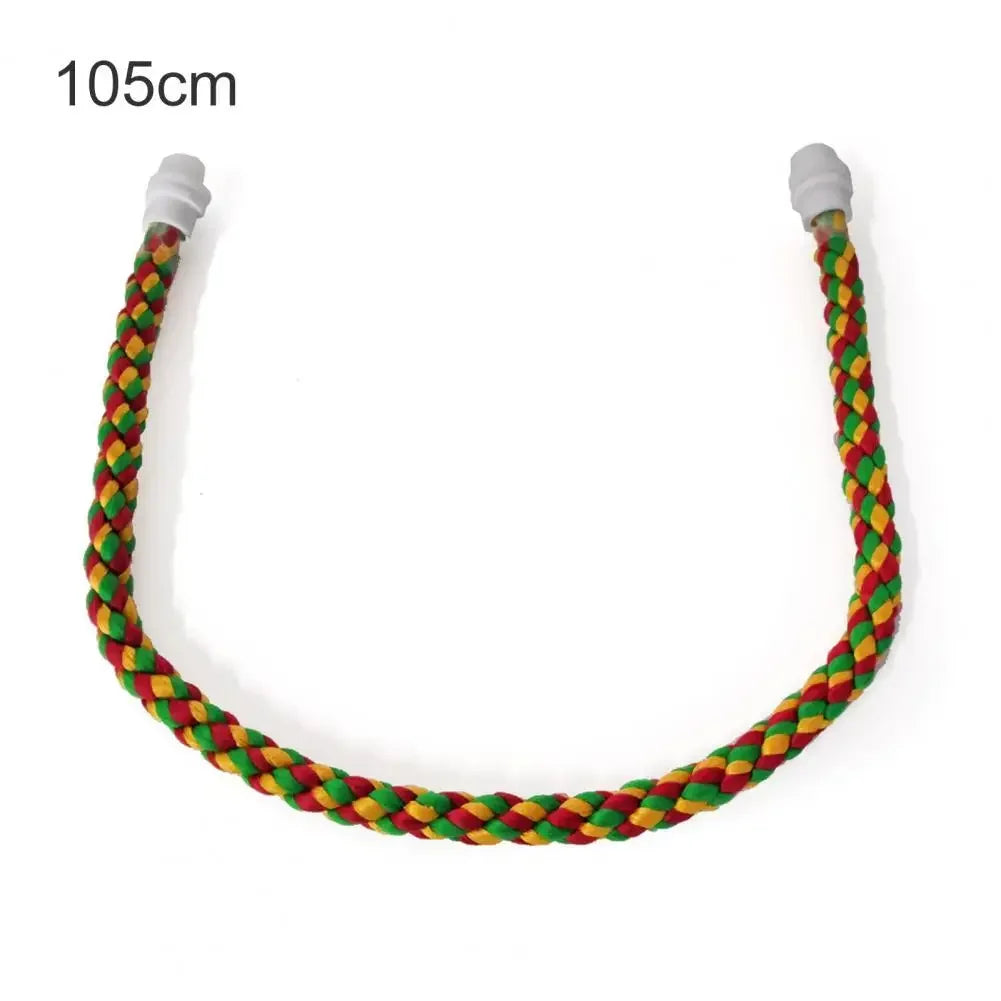Bird Bite Toy Multi-color Parrot Standing Woven Rope Toy  Bird Chew Toy Bendable Pet Parrot Standing Perches  For Parakeet