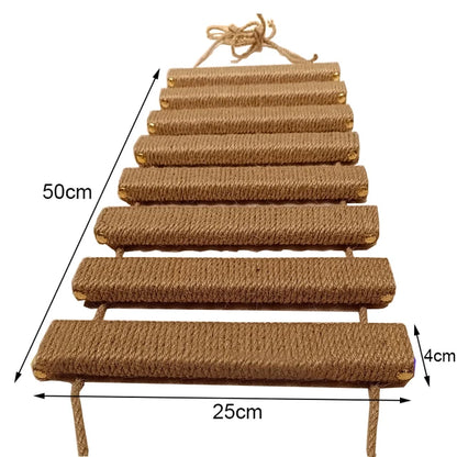 Toys Wall-mounted Activity Cat Wood Sisal Scratcher Climber Furniture Cat Bridge Rope Steps Kitten Ladder Kitten Post Wall